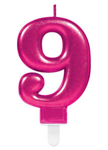 Picture of CANDLE PINK NUMBER 9 - 7.5CM